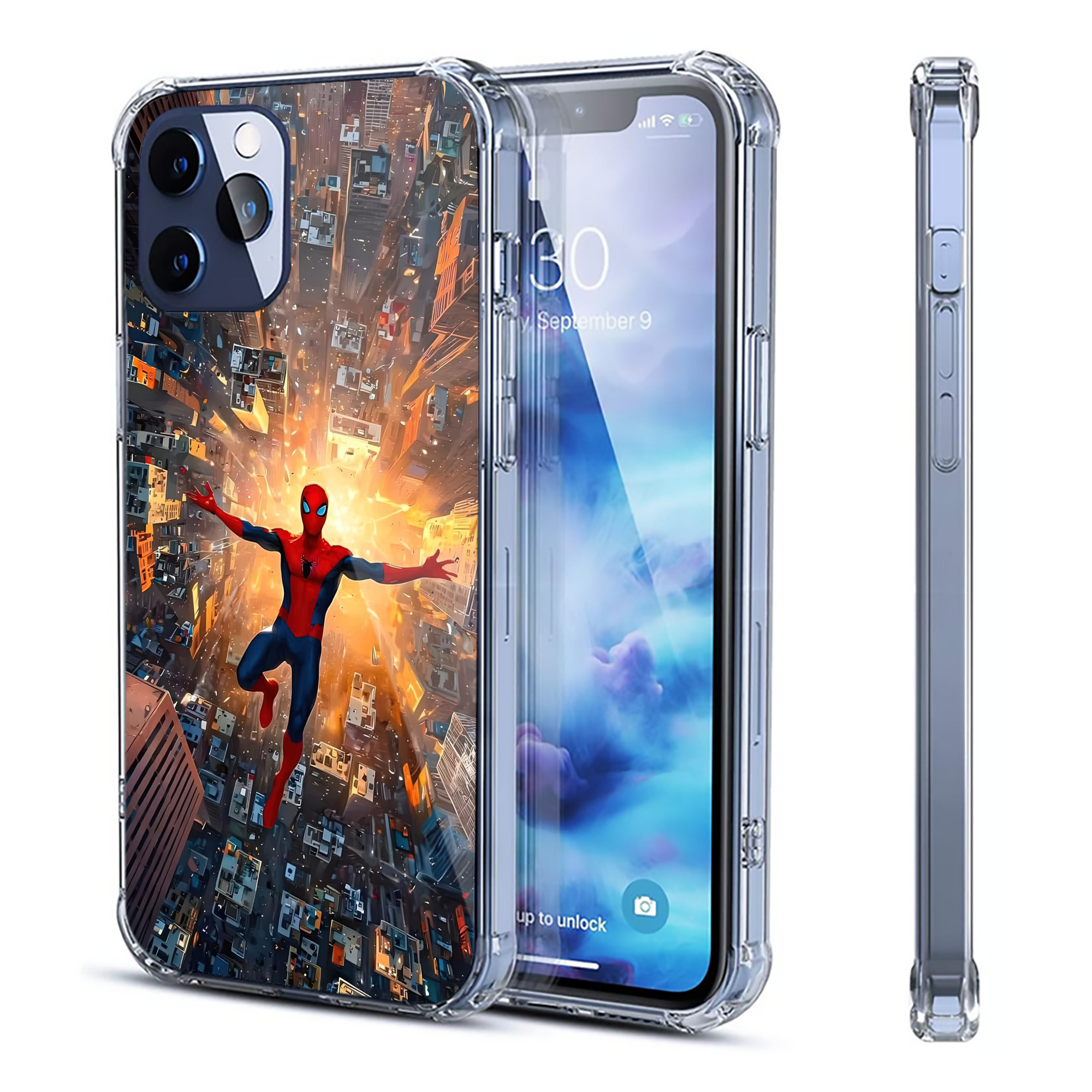 （画像用） Spider Man スパイダーマン 【iPhone 12シリーズ対応】透明スマホケース（クリアソフトケース）